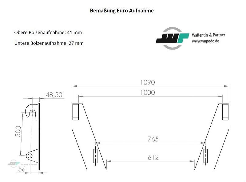Sonstiges des Typs Wallentin & Partner Ballenzange für Rundballen 0,90 - 1,80 m | 2 Zylinder | Euroaufnahme, Neumaschine in Wesenberg (Bild 5)